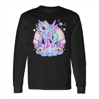 Kawaii Pastel Goth Unicorn Pony - Aesthetic Gothic Skeleton Long Sleeve T-Shirt | Favorety