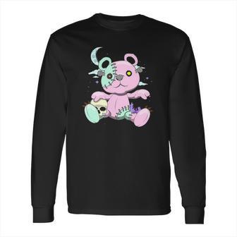 Kawaii Pastel Goth Witchy Bear And Skull Cute Creepy Bear Long Sleeve T-Shirt | Favorety AU