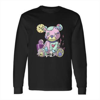 Kawaii Pink Pastel Goth Cute Creepy Teddy Bear Long Sleeve T-Shirt | Favorety UK