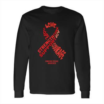 Kawasaki Disease Awareness Ribbon With Words Long Sleeve T-Shirt | Favorety AU