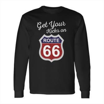 Get Your Kicks Route 66 Distressed &S Long Sleeve T-Shirt | Favorety CA