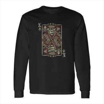 King Of Spades Skull Tshirt Men Poker Card Game Biker Grunge Long Sleeve T-Shirt | Favorety AU