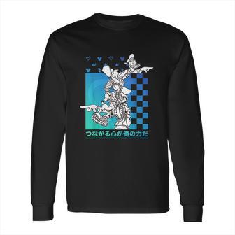 Kingdom Hearts Sora Donald Goofy Kanji Checkerboard Long Sleeve T-Shirt | Favorety UK