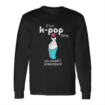 Korean Style Finger Heart Hand Symbol Pop Music Lover K Pop Long Sleeve T-Shirt | Favorety DE