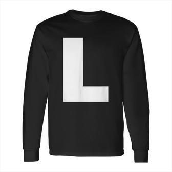 Letter L Capital Alphabet Bold Style Long Sleeve T-Shirt | Favorety