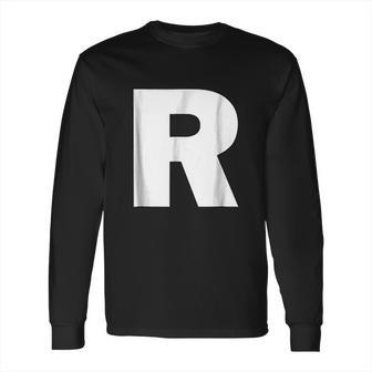 Letter R Alphabet Capital Initial Spell Word Long Sleeve T-Shirt | Favorety