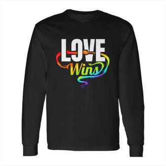 Lgbtq Love Wins Logo For Pride Month Funny Gift Long Sleeve T-Shirt | Favorety