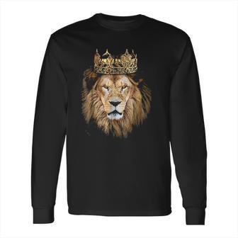 Lion Head Golden Crown Art Canvas King Long Sleeve T-Shirt | Favorety AU