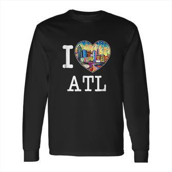 I Love Atlanta Georgia Atl Peach State Skyline Long Sleeve T-Shirt | Favorety CA