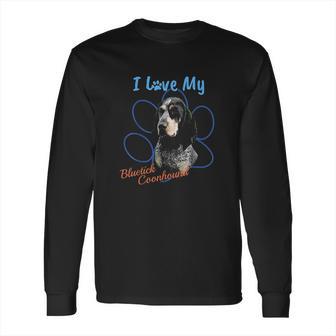 I Love My Bluetick Coonhound Dog Lover Paw Print Long Sleeve T-Shirt | Favorety AU