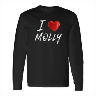 I Love Heart Molly Family Name Long Sleeve T-Shirt | Favorety CA