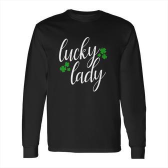 Lucky Lady St Patricks Day Dark Heather Long Sleeve T-Shirt | Favorety