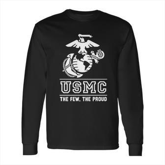 Lucky Ride Marines Usmc The Few The Proud White Emblem F And B Long Sleeve T-Shirt | Favorety UK