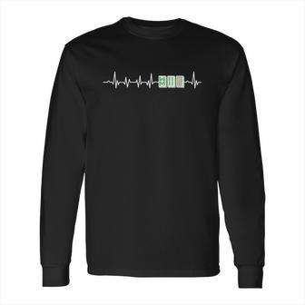 Mahjong Tile Game Gamer Gambler Mah Jong Gambling Heartbeat Long Sleeve T-Shirt | Favorety UK