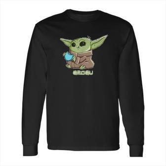 The Mandalorian The Child Grogu Blue Macaron Long Sleeve T-Shirt | Favorety UK