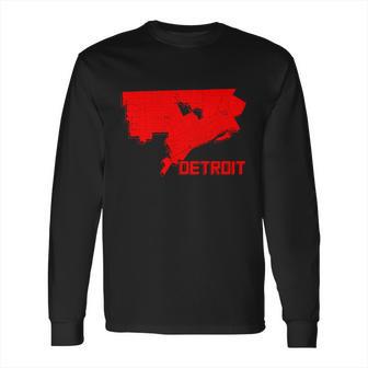 Map Of Detroit City Long Sleeve T-Shirt | Favorety