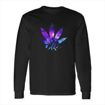 Marijuana Leaf Galaxy Long Sleeve T-Shirt | Favorety