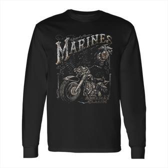 Marine Corps Usmc Marine Biker American Clasic Long Sleeve T-Shirt | Favorety CA