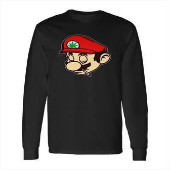 Mario Smoking Marijuana Weed Mario Long Sleeve T-Shirt | Favorety AU