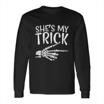 Mens Shes My Trick Matching Couple Halloween Costume Boyfriend Long Sleeve T-Shirt | Favorety AU