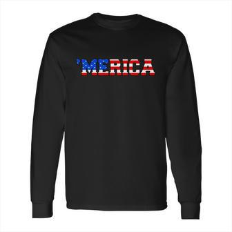 Merica Usa Logo Long Sleeve T-Shirt | Favorety