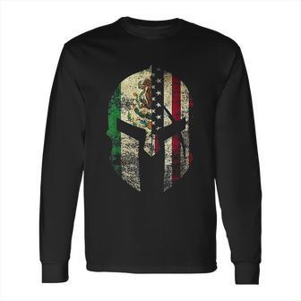 Mexican American Spartan Helmet Chicano Pride Long Sleeve T-Shirt | Favorety CA