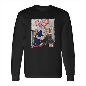 Michael Myers And Jason Voorhees Drinking Whataburger Long Sleeve T-Shirt | Favorety DE