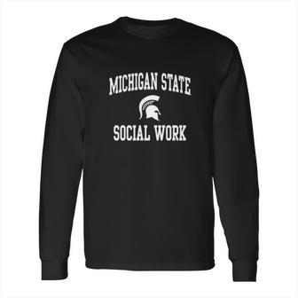 Michigan State Spartans Arch Logo Departments Long Sleeve T-Shirt | Favorety