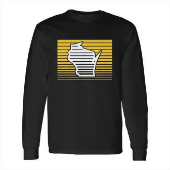 Milwaukee Wisconsin Retro Gradient Stripes Long Sleeve T-Shirt | Favorety DE