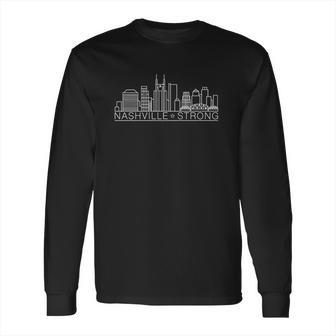 Minimalist Tennessee Skyline Tough Nashville Strong Long Sleeve T-Shirt | Favorety AU