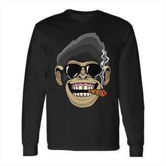 Monkey Smoking Cigar Long Sleeve T-Shirt | Favorety