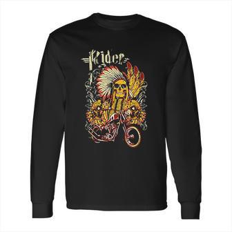 Motorcycle Indian Rider Long Sleeve T-Shirt | Favorety