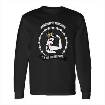 Narcolepsy Warrior Awareness Black Ribbon Support Long Sleeve T-Shirt | Favorety