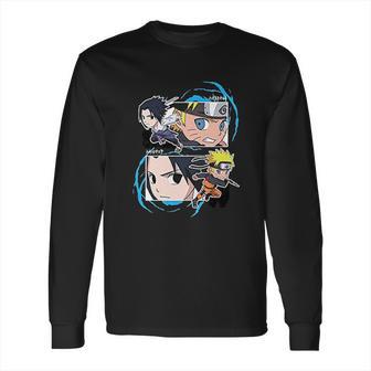 Naruto Shippuden Naruto And Sasuke Sd Fight Frames Long Sleeve T-Shirt | Favorety