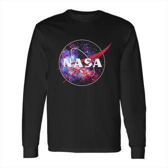 Nasa Purple Pink Mix Galaxy Style Logo Graphic Long Sleeve T-Shirt | Favorety DE