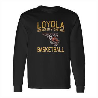 Ncaa Faded Retro Basketball Team Color Long Sleeve T-Shirt | Favorety