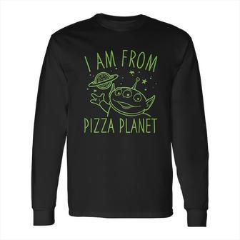 Neon Green Alien Pizza Planet Long Sleeve T-Shirt | Favorety CA