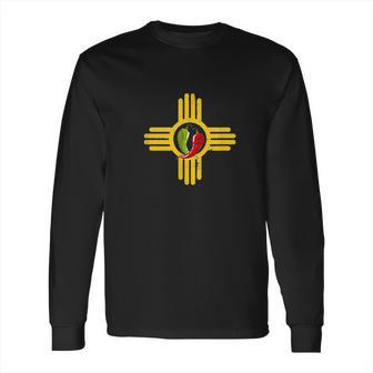 New Mexico Southwest Zia With Red And Green Chile Long Sleeve T-Shirt | Favorety AU