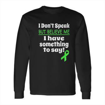 Non Verbal Awareness Cerebral Palsy Brain Damage Awareness Long Sleeve T-Shirt | Favorety DE