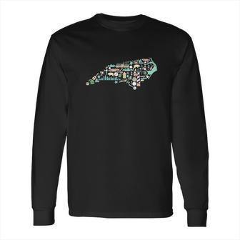 North Carolina Icon Map Long Sleeve T-Shirt | Favorety