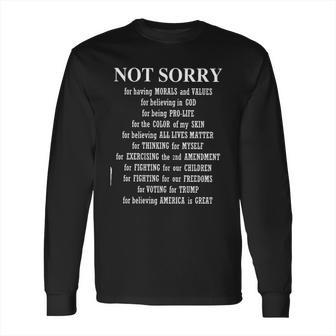 Not Sorry For White Basic Graphic New Letters Long Sleeve T-Shirt | Favorety