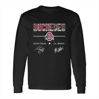 Ohio State Buckeyes Justin Fields And Jk Dobbins Signatures Shirt Long Sleeve T-Shirt | Favorety