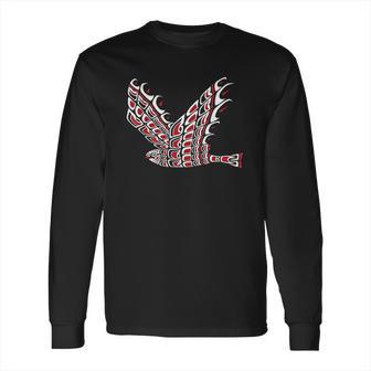 Pacific Northwest Red Tail Hawk Native American Style Art Long Sleeve T-Shirt | Favorety DE