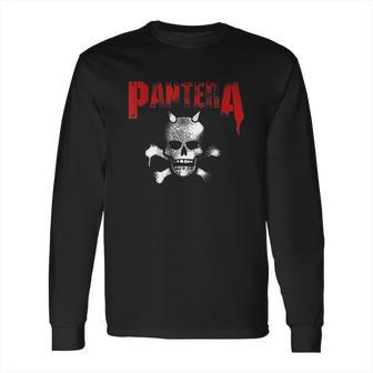 Pantera Official Horned Skull Stencil Long Sleeve T-Shirt | Favorety AU