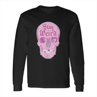 Pastel Goth Girl Stay Weird Emo Pink Skull Long Sleeve T-Shirt | Favorety DE