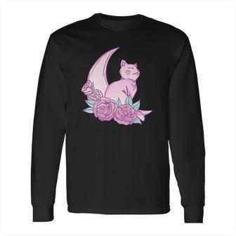 Pastel Goth Kawaii Cat Vaporwave Aesthetic Long Sleeve T-Shirt | Favorety