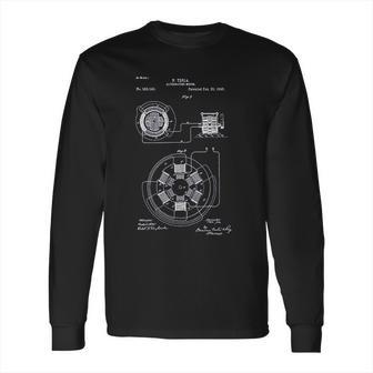 Patent Earth Tesla Alternating Motor Engineering Student Tesla Inventions Long Sleeve T-Shirt | Favorety UK