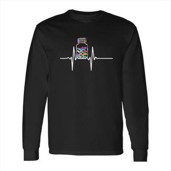 Pharmacist Gift Chemist Pharmacy Heartbeats Meds Long Sleeve T-Shirt | Favorety DE