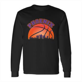 Phoenix Arizona Basketball City Skyline Long Sleeve T-Shirt | Favorety UK