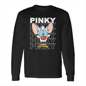 Pinky And The Brain Pinky Text Stack Big Face Long Sleeve T-Shirt | Favorety UK